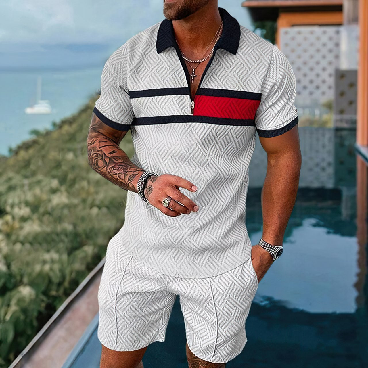 Herren Set Casual Sommer Stil Leichtes Material 5
